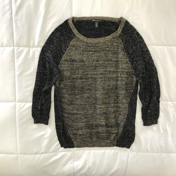 Kenneth Cole Sweater Black Gold Metallic M - Picture 6 of 11
